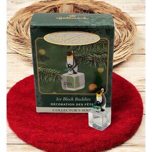 Hallmark Keepsake Ice Block Buddies Penguin Christmas Ornament 2001 Series